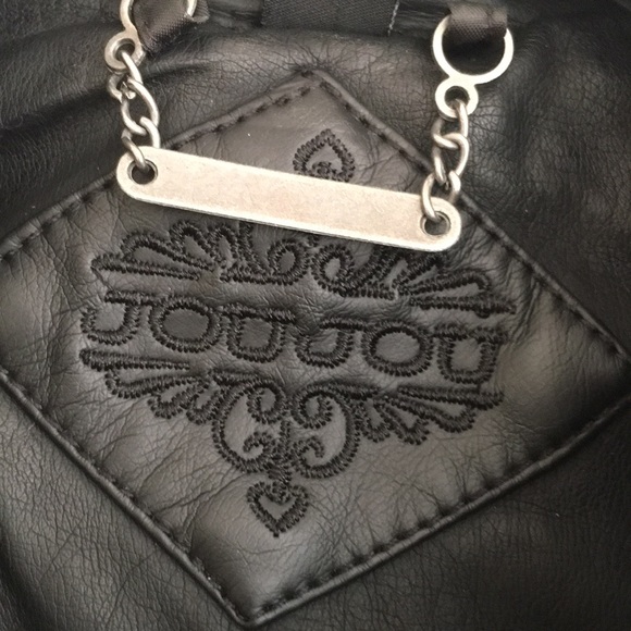 JOUJOU Women’s Jacket L Black Leather like Gorgeous Zipper Buttons Pockets NEW - Picture 5 of 11